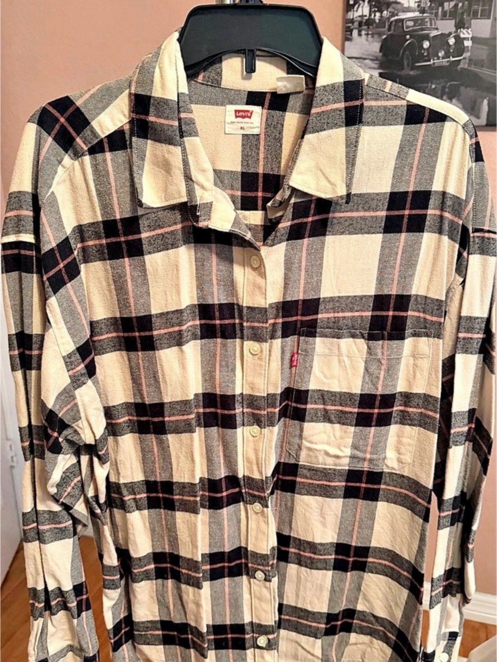 Levi's Lucas Flannel Shirt Plaid Cotton Button Down XL